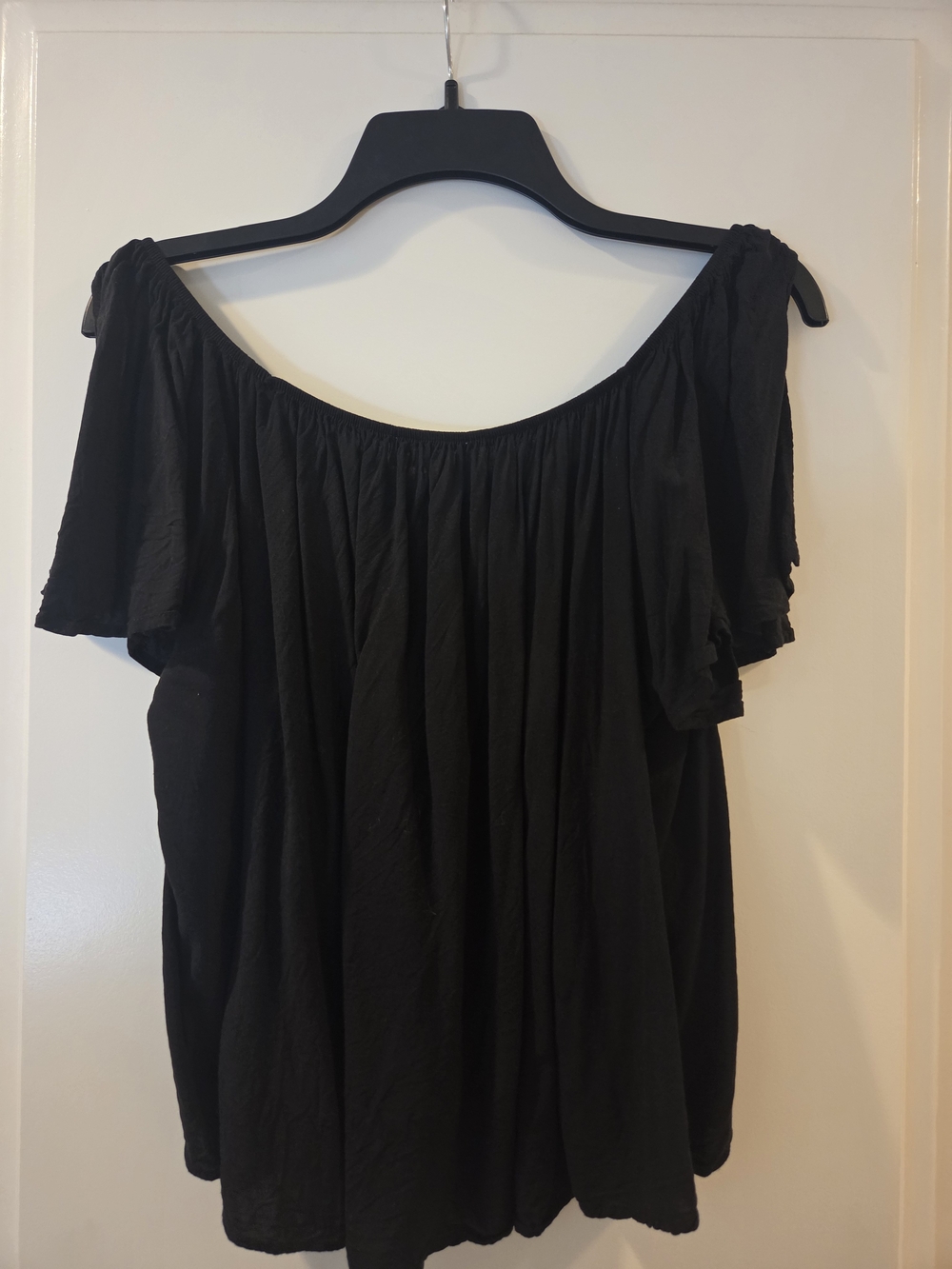 Altar'd State Black Off-Shoulder Ruffle Tunic - Picture 2 of 4